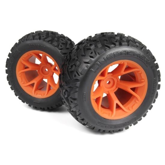 Pneus Linebacker montés sur roue MT (orange/2pcs)