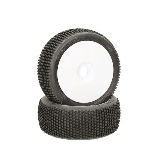 HB Gridlock Mounted Tire (Red/White Wheel/1:8 Buggy)