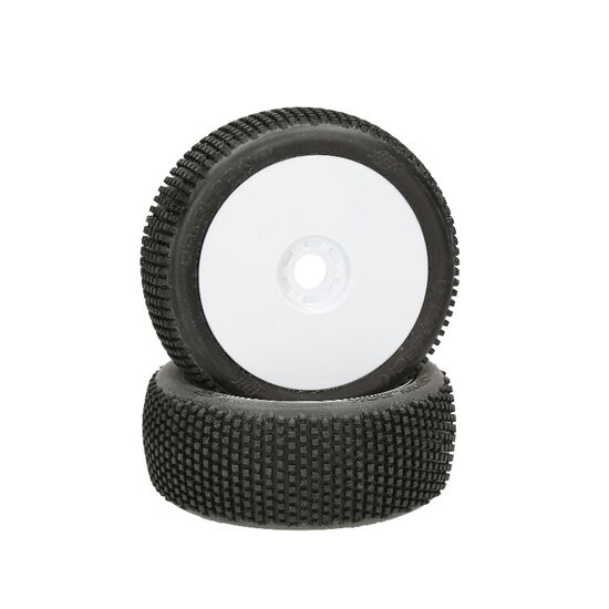 HB Gridlock Mounted Tire (Red/White Wheel/1:8 Buggy), 2 image