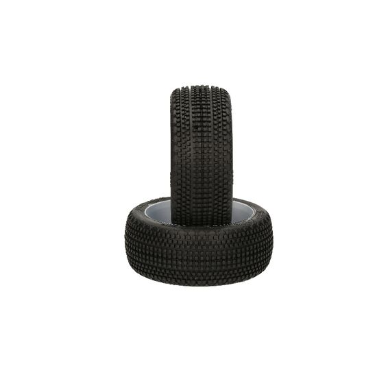 HB Gridlock V2 Mounted Tire (Red/White Wheel/1:8 Buggy), 2 image
