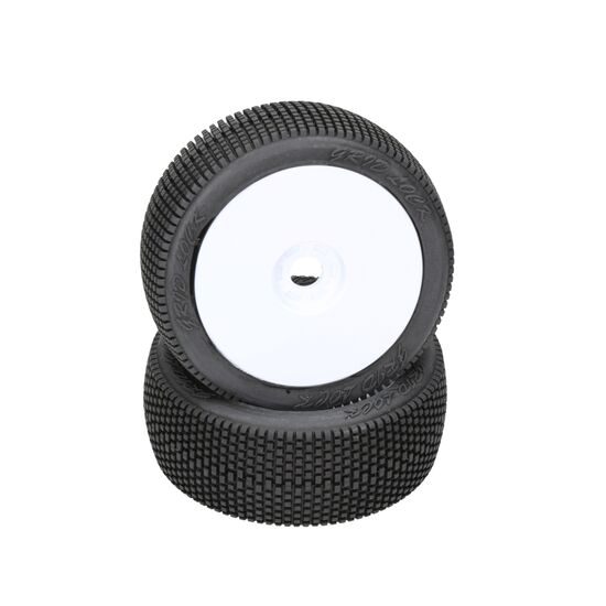 HB Gridlock Spec V3 Mounted Tire (Red Compound/White Wheel/1:8 Buggy)