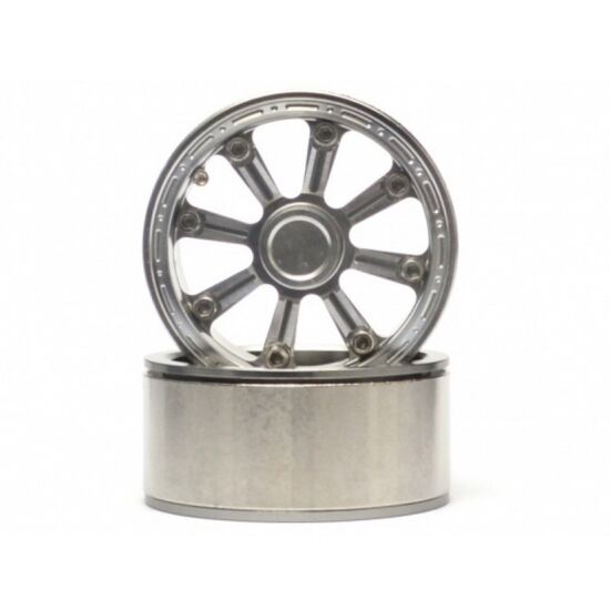 Gemini 1.9 High Mass Beadlock Aluminum Wheels Spoke-8 (2pcs) Gun Metal