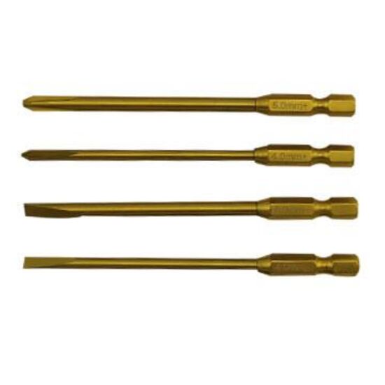 Titanium Tip Power Tool Phillips 4.0+/5.0+ Flat 4.0-/5.0- 4pcs/set