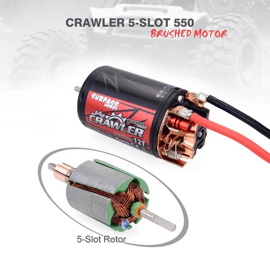 SURPASS 550 Brushed skewed armature 5 slot 20T 7900 RPM + ESC BRUSH 80A for Crawler, 3 image