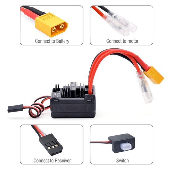 Combo 1:10 550 moteur à charbons 30T avec variateur 80A, 14 image