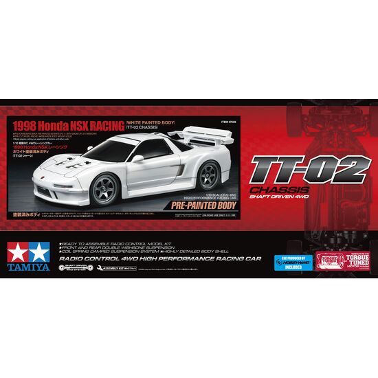1/10RC 1998 NSX Racing WHite Painted Body (TT-02), 2 image