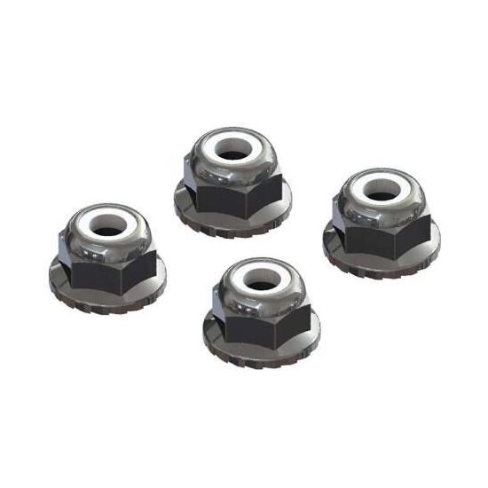 AR708008 Flanged Nyloc Locknut 4mm Si lver (4), 2 image