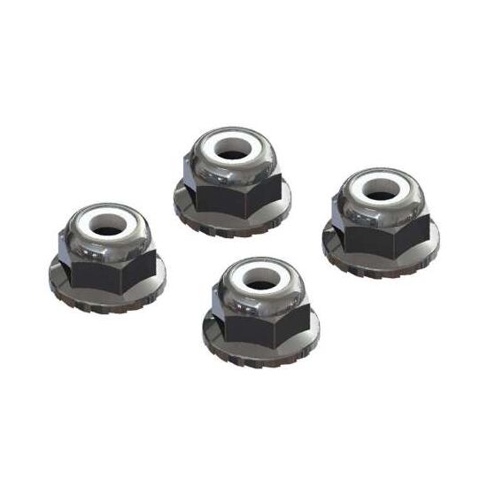 AR708008 Flanged Nyloc Locknut 4mm Si lver (4), 3 image