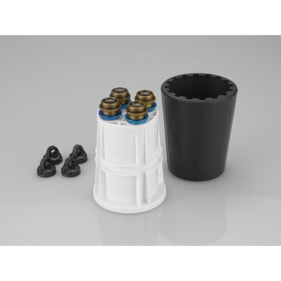 JConcepts - Exo 1/10th shock stand and cup - black stand / blue cup, 2 image