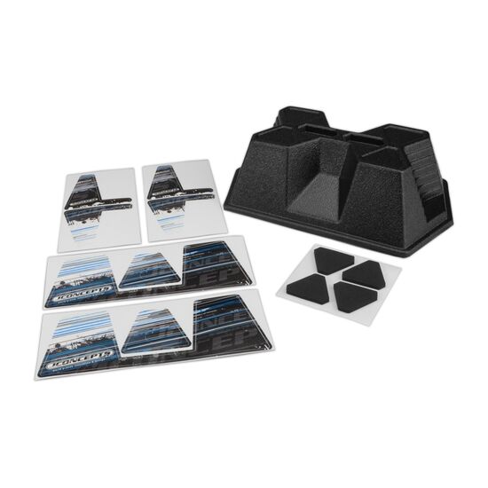 JConcepts - Aero car stand - Matte black w/ pads and decal, 2 image