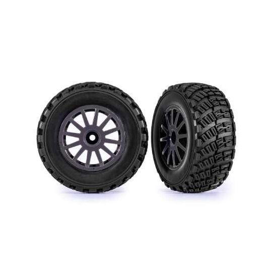 Tires & wheels, assembled, glued (gra y wheels, gravel pattern tires, foam inserts) (2) (TSM┬« rated)
