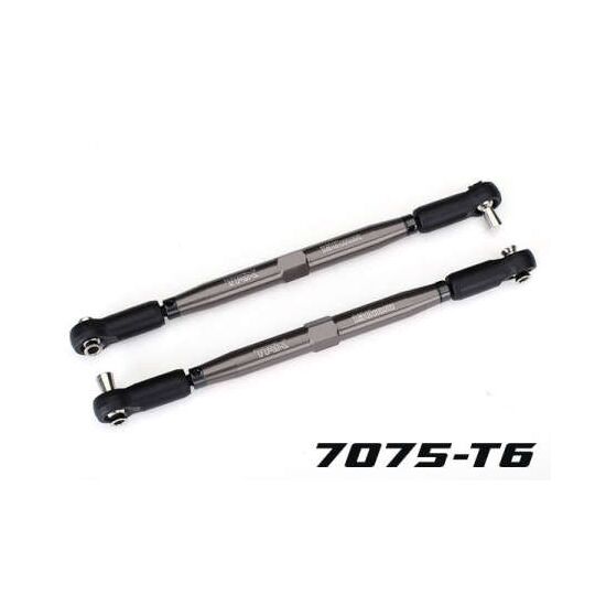 Toe links, X-Maxx (TUBES orange-anodi zed, 7075-T6 aluminum, stronger than titanium) (157mm) (2)/ rod ends, asse