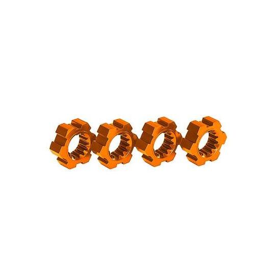 Wheel hubs, hex, aluminum (orange-ano dized) (4)