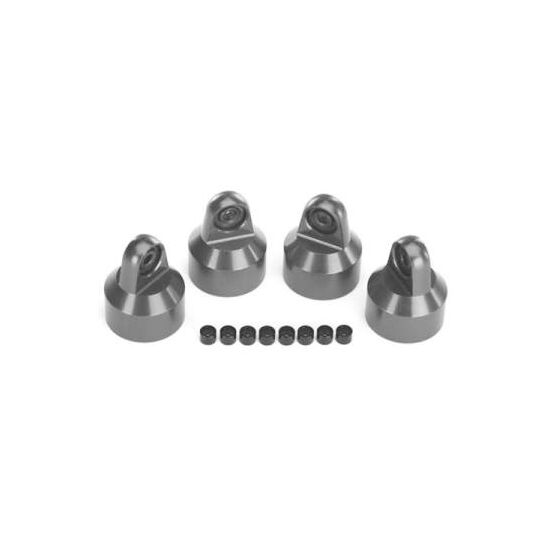 Shock caps, aluminum (gray-anodized), GTX shocks (4)/ spacers (8)