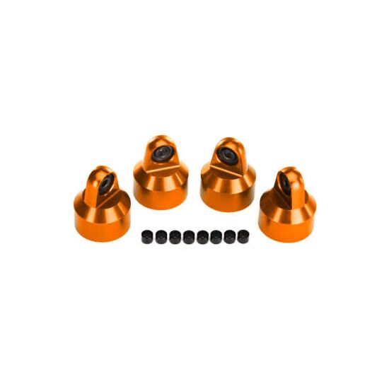 Shock caps, aluminum (orange-anodized ), GTX shocks (4)/ spacers (8)