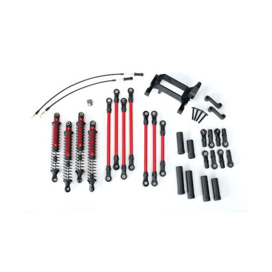 Long Arm Lift Kit, TRX-4, complete (i ncludes blue powder coated links, blu e-anodized shocks), 3 image