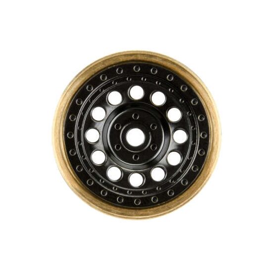 1/24 Rock Shooter Brass F/R 1.0" 7mm Crawler Wheels (2) Black, 2 image
