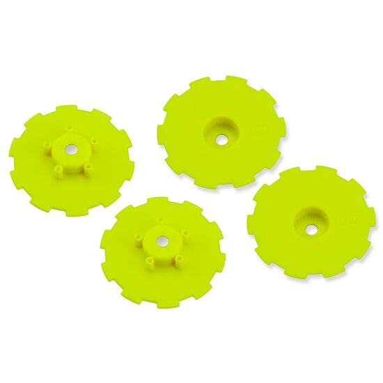 Hazard - SC10.2 / SC10 4x4 - wheel dish - 4pc. - (yellow) - fits 3344 wheel