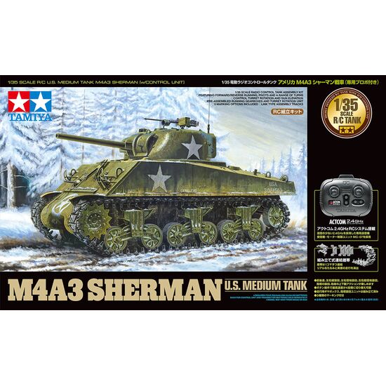 1:35 RC Tank US M4A3 Sherman (w/Control Unit)