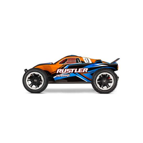 S.TRUCK RUSTLER HD 1:10 2WD EP RTR ORANGE w/USB-C Charger & Battery, 3 image