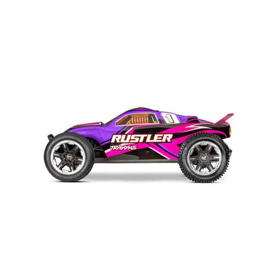 S.TRUCK RUSTLER HD 1:10 2WD EP RTR PINK w/USB-C Charger & Battery, 3 image
