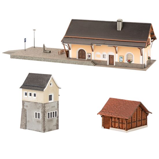 Gare de Susch avec salle de commande Toilettes Fontaine, 3 image