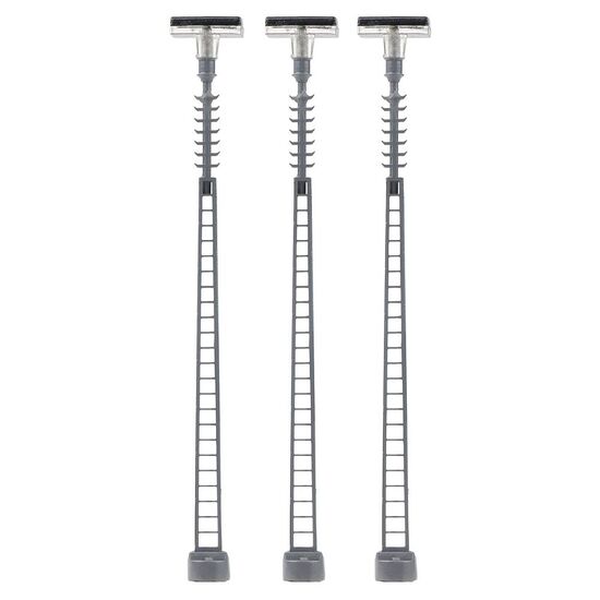 Luminaire LED pour mât à grille blanc chaud 3 pièces