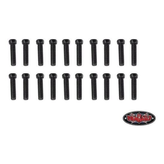 RC4WD Scale Hex Head Bolts M3x12mm Black