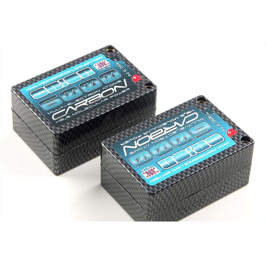 Carbon Molecular Power Saddle Pack Lipo 6000 45C 7,4V w/4mm Tubes